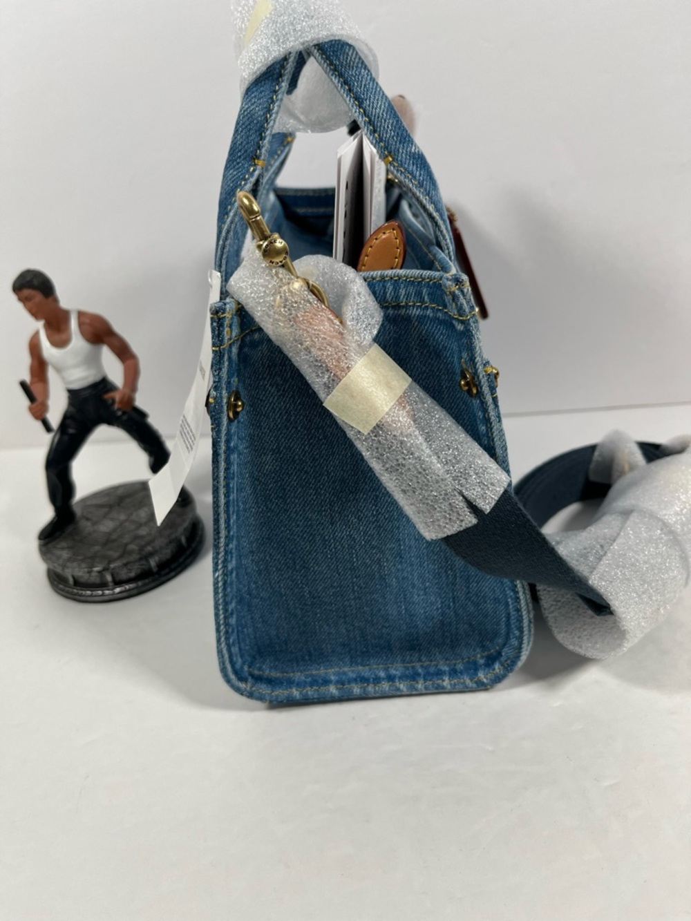Coach Cargo Tote Bag 20 In Denim NWT - Picture 5 of 7